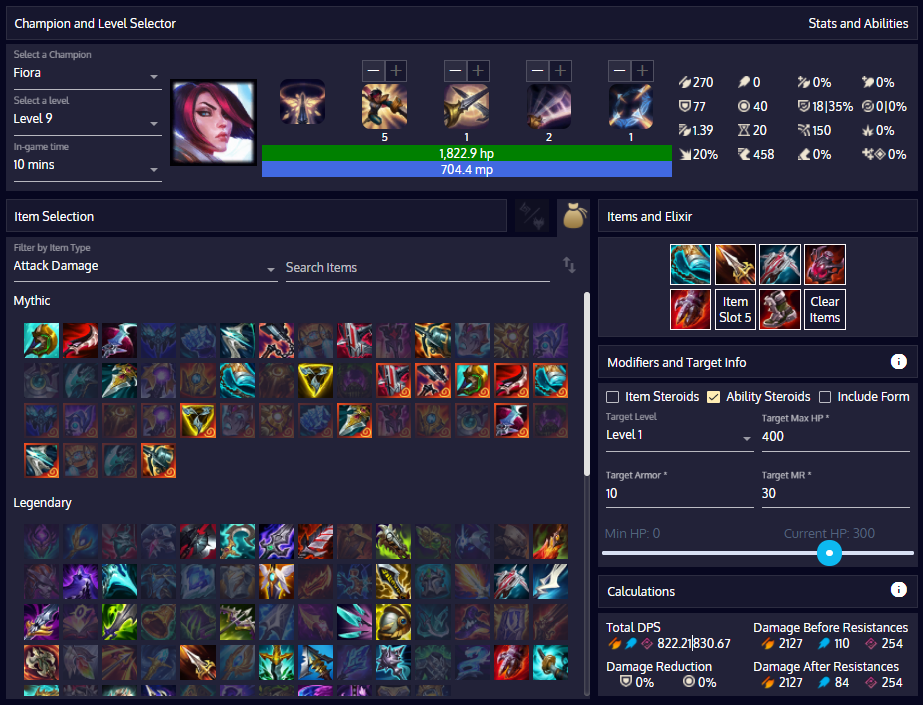 League Theory Crafter